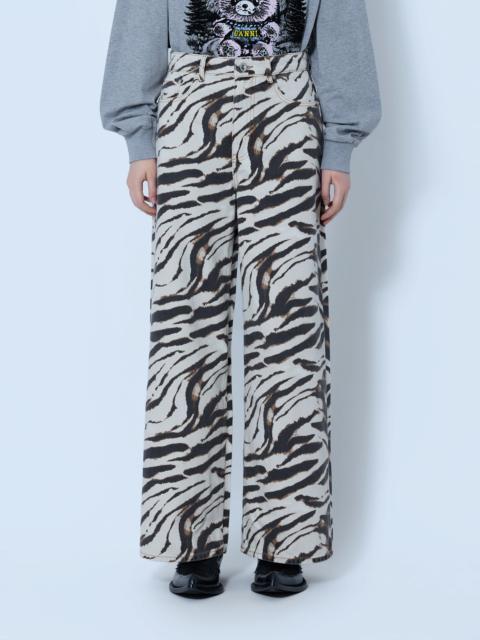 GANNI Print Denim Lari Jeans