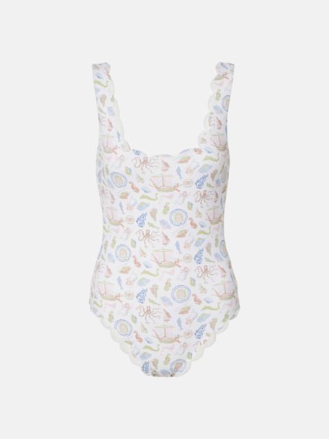MARYSIA Palm Springs printed scalloped swimsuit