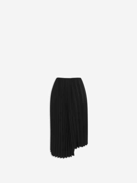 SAINT LAURENT asymmetrical pleated midi skirt in crepe