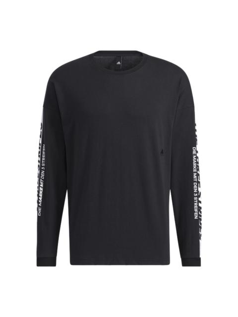 adidas Men's adidas Sleeve Alphabet Pattern Round Neck Pullover Black HD0083