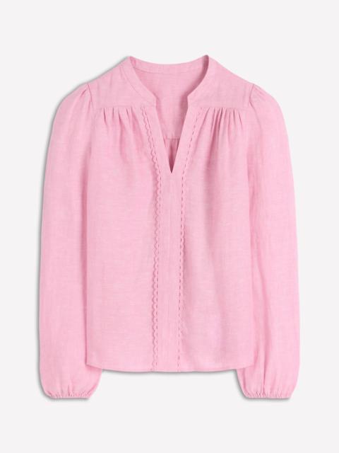 BODEN Linen Trim Insert Top-Meadowsweet Pink Chambray