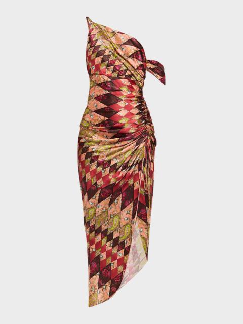 Cinq à Sept Elliana Draped Silk Midi Dress