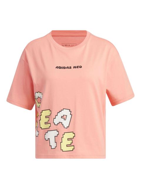 (WMNS) adidas Neo Graphic Short Sleeve T-Shirt 'Pink' IK5152
