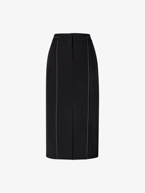 M.M.LaFleur Meghan Midi Skirt - Everyday Crepe with Topstitch