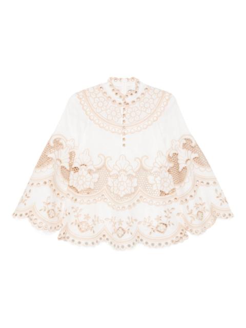 Wanderlust button embroidery blouse