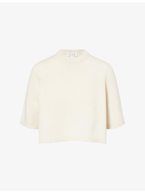 Alaïa Cropped High-Neck Cashmere Jumper