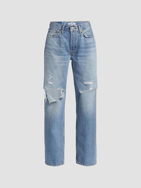 RE/DONE Women's 90s Comfy High-Rise Jeans - Sunfaded Destroy