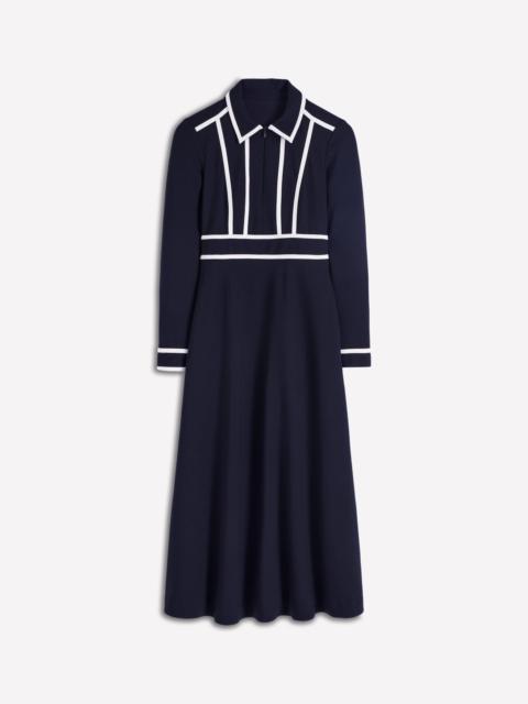 BODEN Contrast Ponte Midi Dress-Navy
