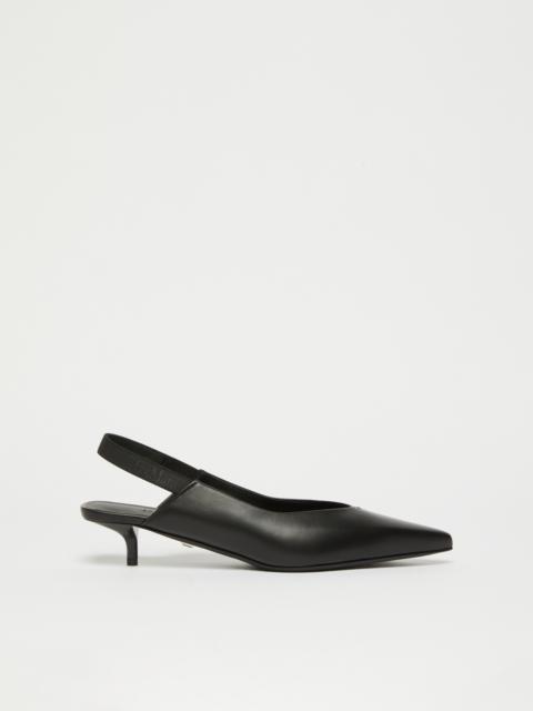 Max Mara SLINGY Leather slingbacks with branded ribbon detail