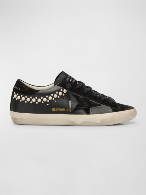 Superstar Pearly Stud Leather Low-Top Sneakers