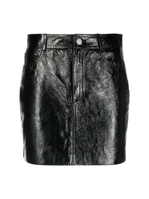 coated crinkled-leather miniskirt