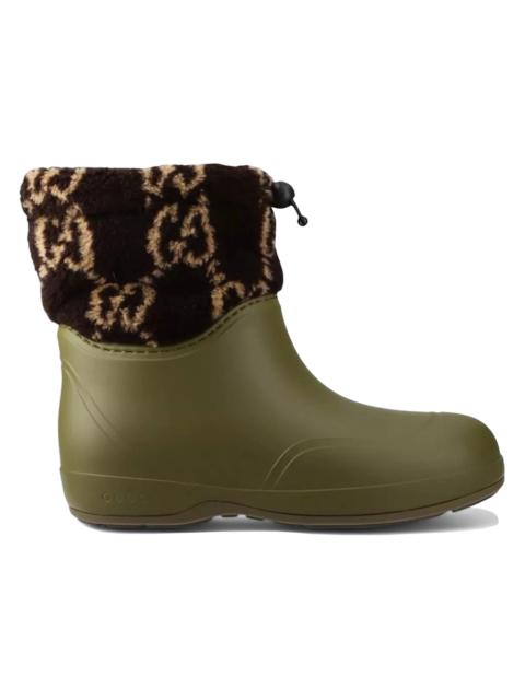 GUCCI Gucci Two-Toned Teddy Ankle Boots Green Brown