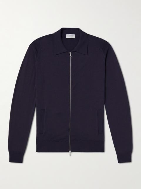 JOHN SMEDLEY Alston Slim-Fit Merino Wool Zip-Up Cardigan