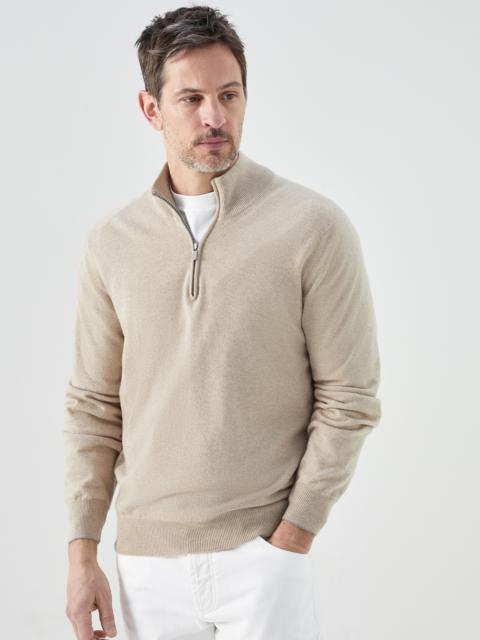 Brunello Cucinelli Cashmere turtleneck sweater with zipper