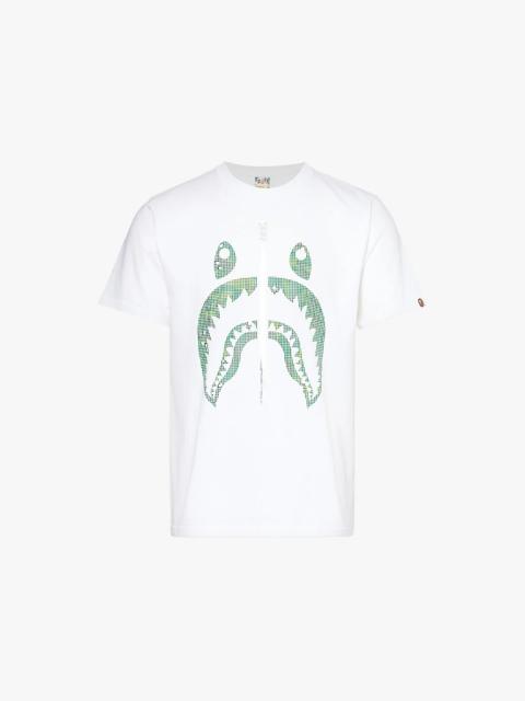 Bitmap Shark graphic-print cotton-jersey T-shirt