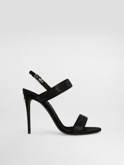 Dolce & Gabbana Satin sandals with fusible rhinestones