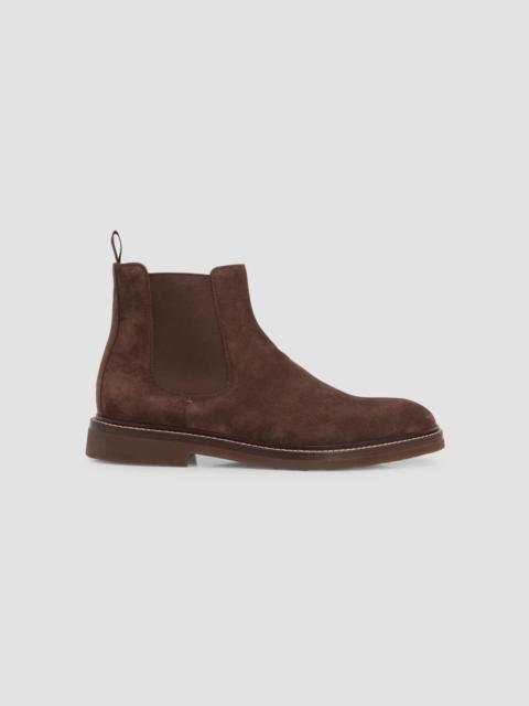 Brunello Cucinelli Men's Suede Chelsea Boots - Moka