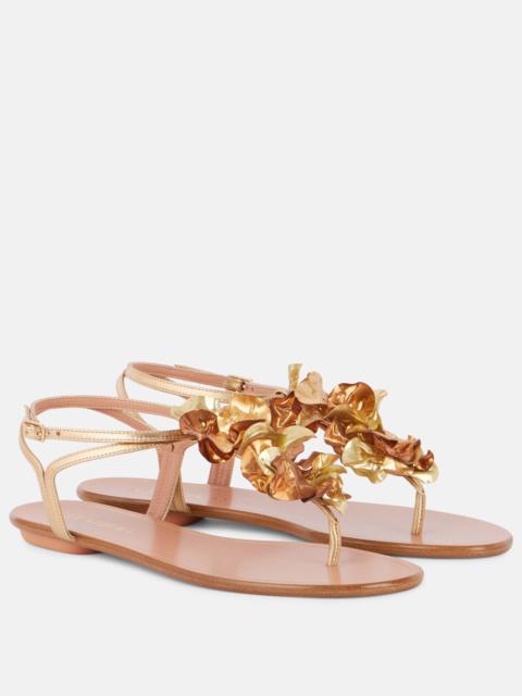 AQUAZZURA Appliqué metallic leather sandals