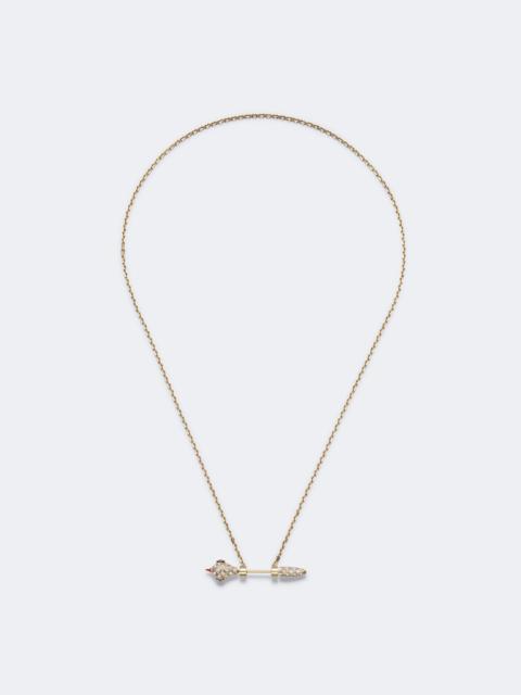 Yvonne Léon Python 9kt gold and enamel pendant necklace with diamonds