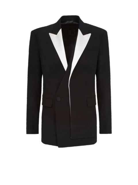 Balmain Crepe blazer with satin collar
