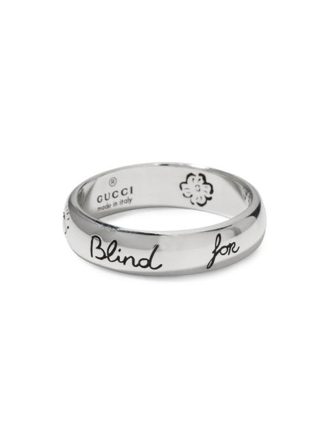 GUCCI Women's Blind for Love Sterling Silver Band Ring - Silver