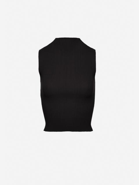 MAGDA BUTRYM Sleeveless ribbed knit top in black