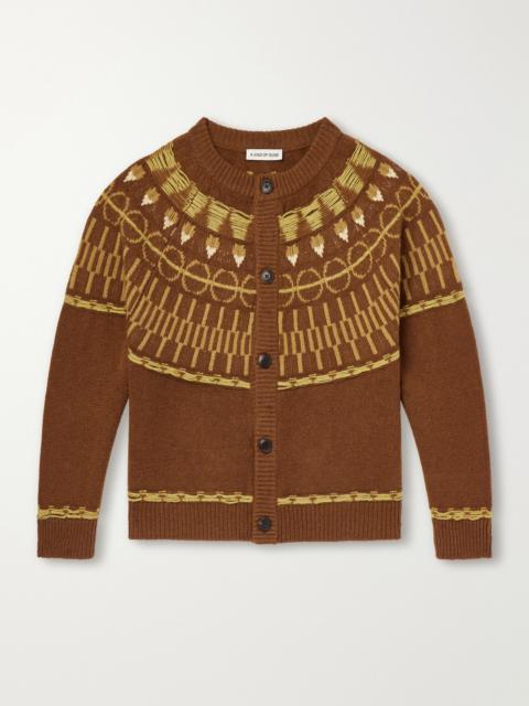 A KIND OF GUISE Zatoya Intarsia-Knit Virgin Wool Cardigan