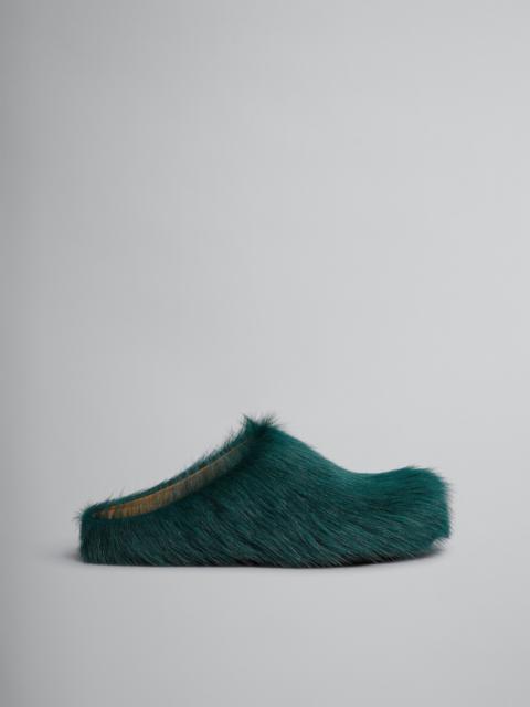 Marni SEA GREEN LONG-HAIR CALFSKIN FUSSBETT SABOT