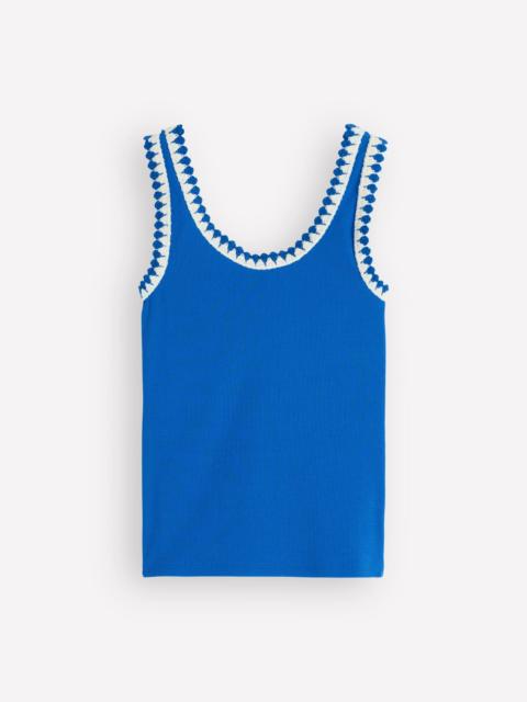 BODEN Maddie Trim Detail Vest-Kingfisher Blue