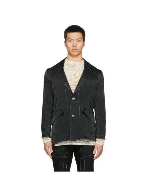 sulvam Black Stitch Two-Button Blazer