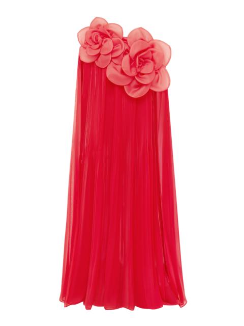 LEO LIN Jaclyn Draped Gown red