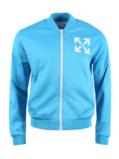 Off-White Single Arrow Slim Track Top Cyan Blue And White