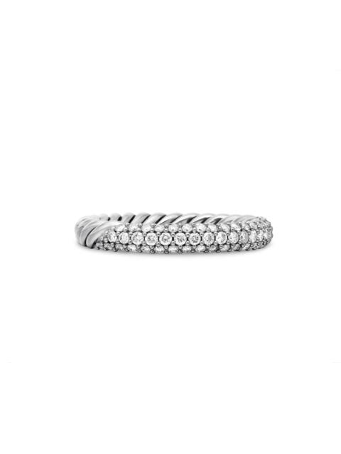 DAVID YURMAN Women's Petite Pavé Stack Ring with Diamonds - Sterling Silver
