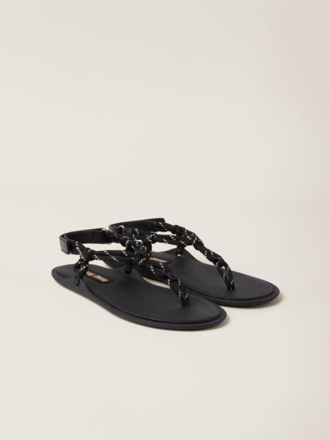 Miu Miu Cord and leather thong sandals