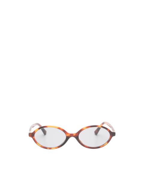 Miu Miu tortoiseshell-effect oval-frame sunglasses