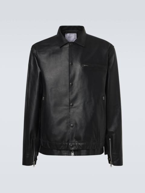 sacai Leather blouson jacket