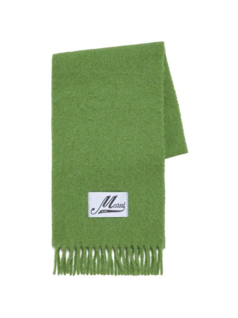 Marni logo-patch alpaca wool-blend scarf