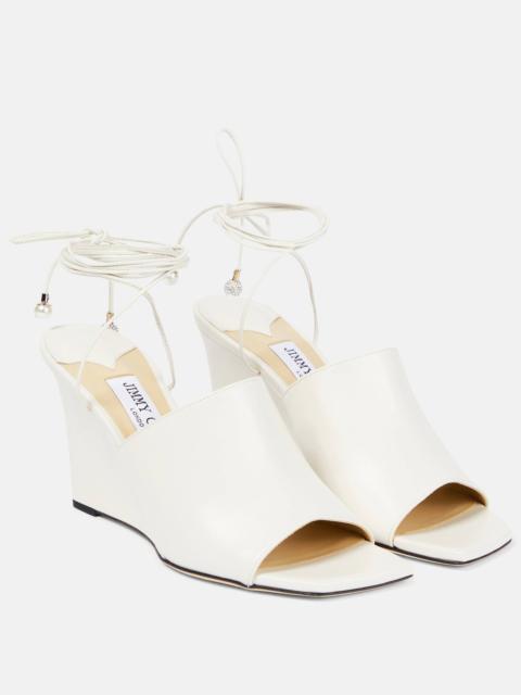 Elyna leather wedge sandals