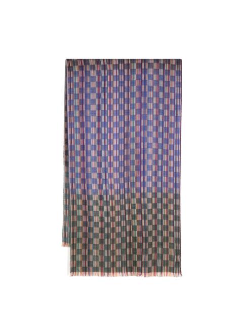 geometric-print wool-blend scarf