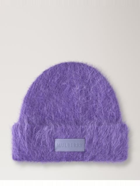 Mulberry Solid Mohair Beanie Lilac Wool Blend