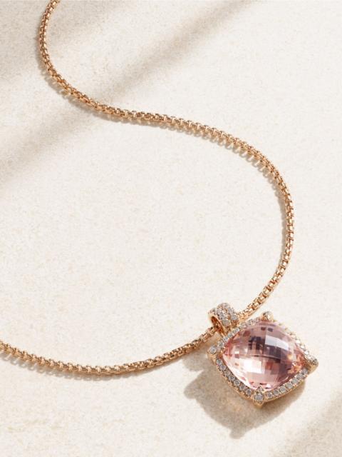 DAVID YURMAN Châtelaine® 18-karat rose gold, morganite and diamond necklace Gold