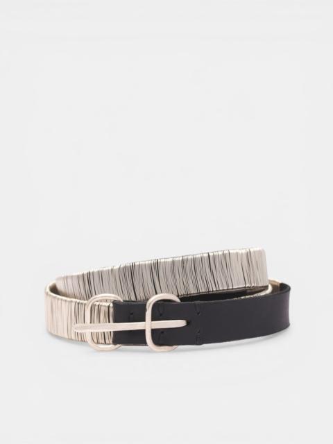 M.A+ Black Leather Silver String Belt