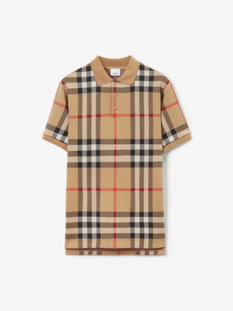 Burberry Check Cotton Jacquard Polo Shirt