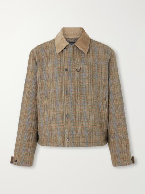 FrizmWORKS Corduroy-Trimmed Checked Wool Jacket