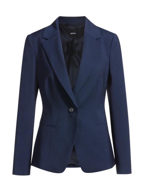 BOSS REGULAR-FIT BLAZER IN MICRO-CHECK VIRGIN WOOL