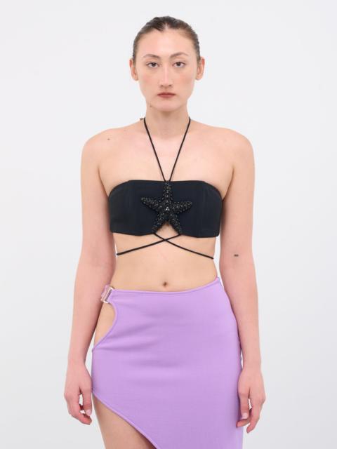 David Koma Crystal Starfish Bra Top