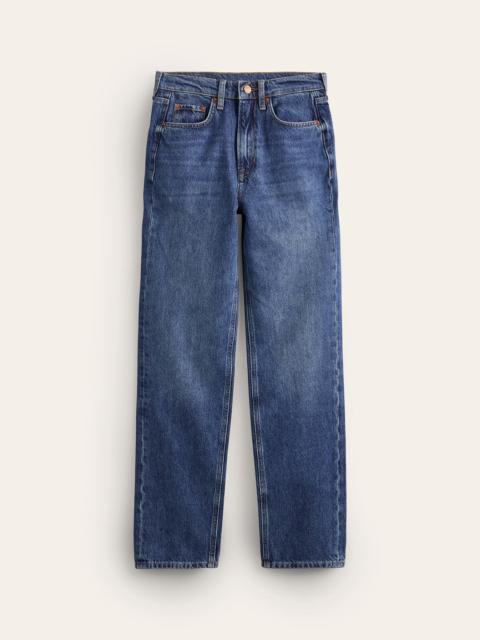 BODEN High Rise Straight Leg Jeans-Mid Vintage