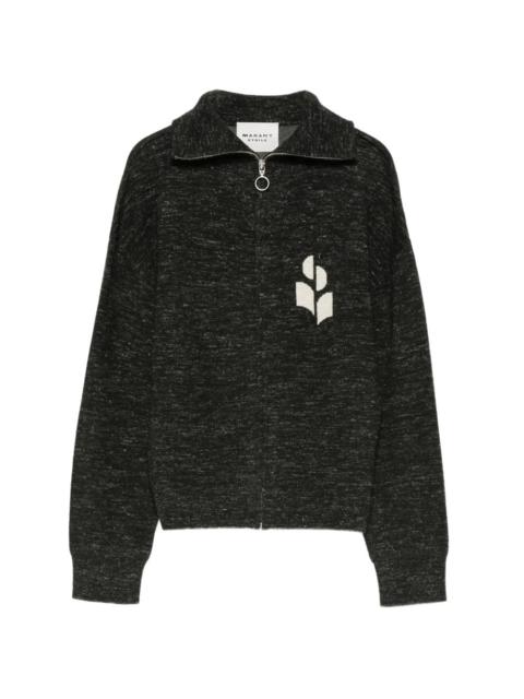 Isabel Marant Étoile Koxy logo-intarsia zip-up sweater