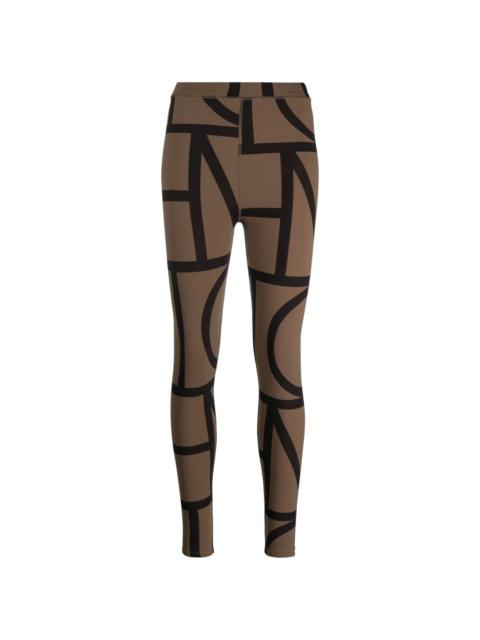 monogram-print leggings