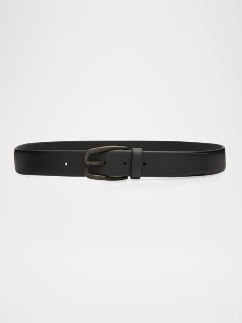 ZEGNA Men's Smooth Calfskin Belt